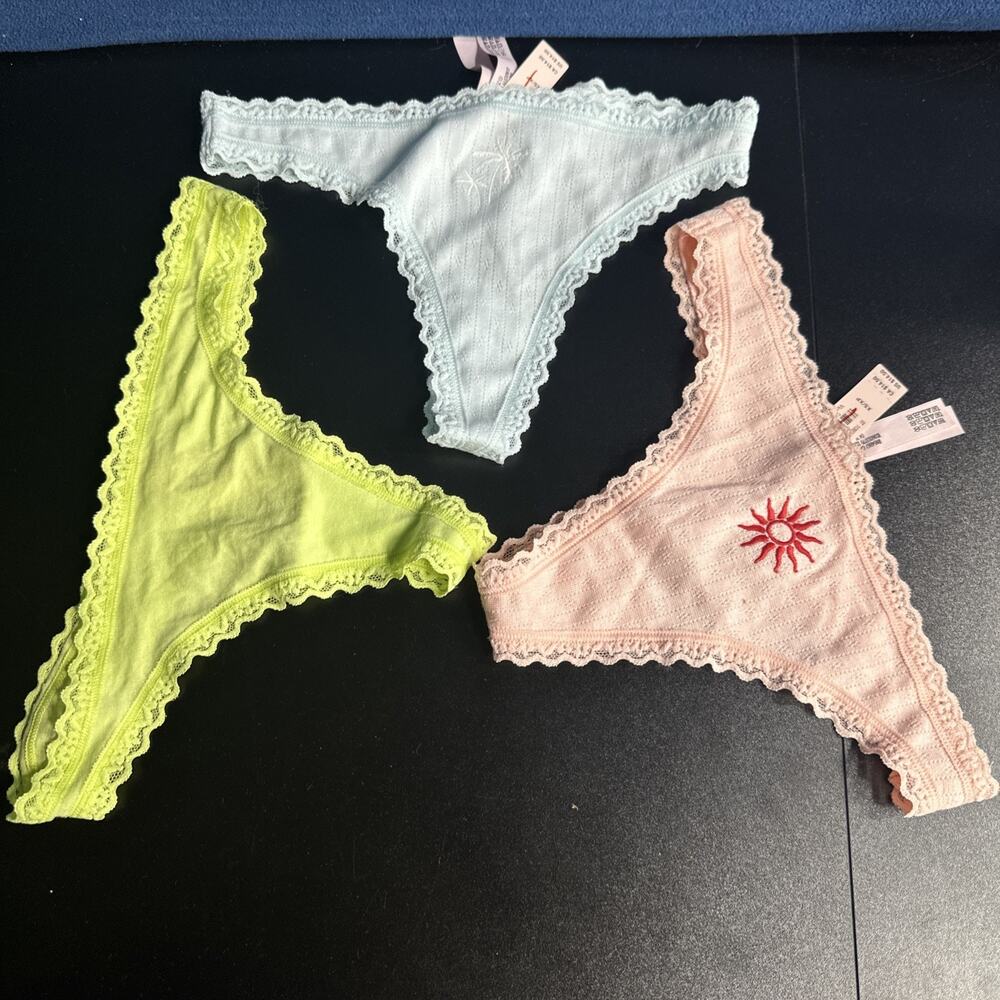 Victoria’s Secret Lot Of 3 Panties Multi Color Thong Size X-Small